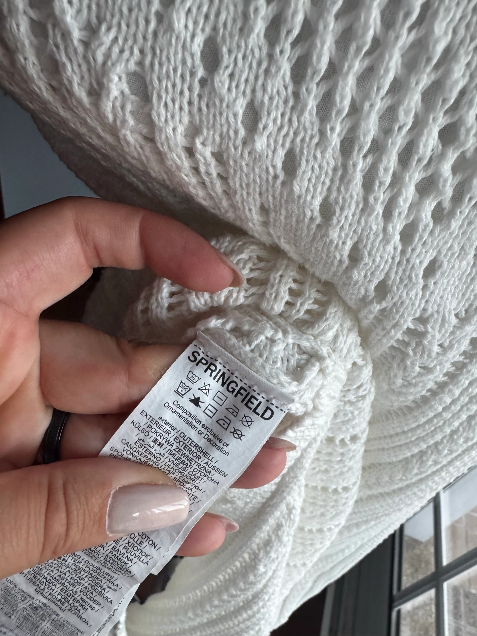 Vestido blanco de punto Springfield L – 100% Algodón – Usado 1 vez – photo 12